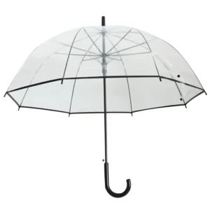 Factory High Quality PVC White Clear Umbrella Windproof Transparent Dome Rain Umbrellas