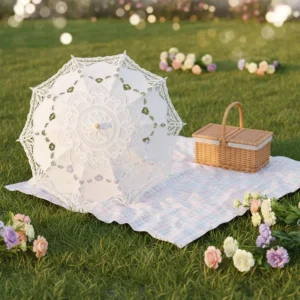 Factory Lace Parasol Handmade Umbrella Stainless Steel Ribs Wooden Handle 82CM Diameter Fashion Lady Costume Wedding