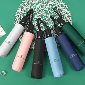 Factory Manufacturer Automatic Sun Umbrella Custom Logo 3-Folding Rain Umbrella Automatic Control Multi-Color Straight