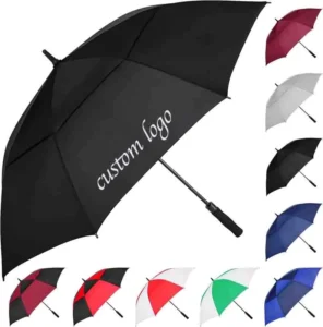 Factory Multi-Color Custom Printing Double-Layer Straight Golf Umbrella 16K Rib