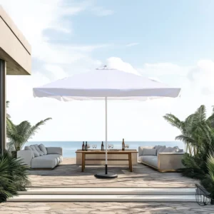 Hand-Push Aluminum Waterproof Eco-Friendly Foldable Center Pole Garden Patio Pool Courtyard Umbrella