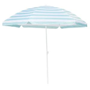 Factory Outdoor Portable Travel 160cm Striped Tilt Metal Polyester Canopy Sun Parasol Beach Umbrella for Sand