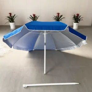 Factory Outdoor Travel Portable 2m 8K 190T Blue Polyester Silver-Coated UPF 50+ Custom Beach Umbrella for Sand