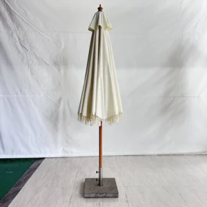 Factory Portable Pavilion Umbrella with Tassel, Wood and Metal Frame, and Waterproof Canopy for Cafe, Beach, or Patio
