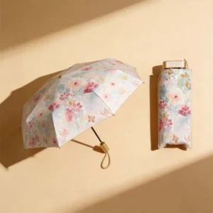 Factory Price Two-Folding Polyester Rainbow Umbrella Alloy Ribs Manual Open 8 Ribs Compact Rain Protection Travel