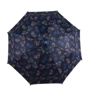 Factory Supplier 19″*8k Screen Printing Bicycle Pattern Straight Manual Open Windproof Umbrella for Kid