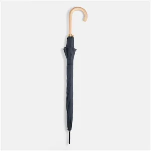 Factory Supply Custom Logo Windproof Wood-Handle Auto-Open Straight Stick Rain Umbrella RPET Pongee