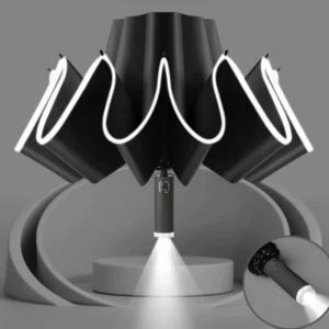 Hot Selling Fully Automatic LED Light 102cm UV Umbrella Sturdy Durable Black Corporate Gift Business Dual Use Rain Sun Umbrella