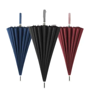 Factory Supply Multicolor 24-Rib Windproof Waterproof Straight Stick Umbrella
