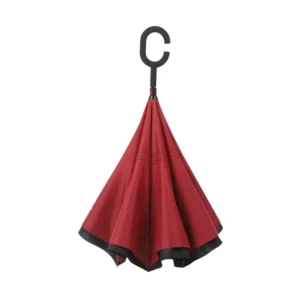 Factory Supply OEM Reverse Umbrella Double Layer Straight Minimalist 190T Pongee Polyester Travel