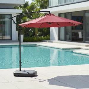 Factory Supply Portable Waterproof Banana Cantilever Hanging Garden Patio Sun Parasol Iron for Outdoor Restaurant