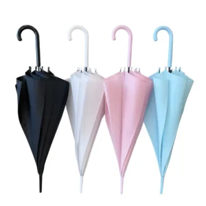 Factory Supply Promotional Gift Classic Design Long Handle Non Transparent POE Auto Open Custom Print Straight Umbrella