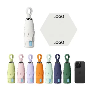 Factory Ultralight Mini Portable Five-Folding Ring Handle Umbrella, Sun Protection, Windproof