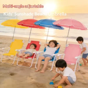 Factory direct Children Manual Beach Sun Umbrella with Clamp Multi angle Swivel Fishing Chair Sunshade Customizable
