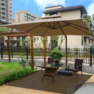 Fade-Resistant Outdoor Restaurant Patio Umbrella with Stainless Steel Pole