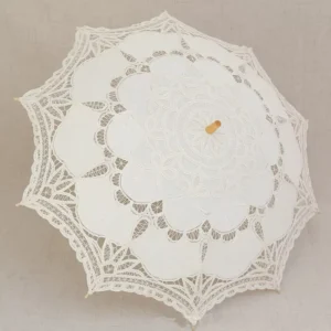 Fantastic Lady Style Sun Lace Wedding Umbrella White
