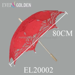 Fashion Craft Lace Parasol Embroidered Battenburg Lace Parasol Fancy Lace Umbrella for Chinese Wedding