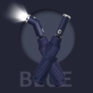 Fashion Custom Logo Umbrella Portable Windproof Storm Automatic Folding Travel Anti UV Waterproof Rain Umbrella with Led Light