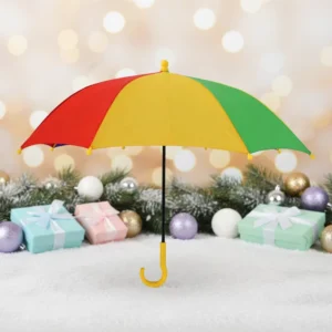 Fashion Single Layer Waterproof Pongee Fabric Safety Strong Windproof Custom Design Sun and Rain 17 Inch Kids Rainbow Umbrella