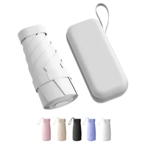 Fashion Small Windproof Rainproof Uv-proof Pocket Size Paraguas Light 6 Folding Mini Capsule Umbrella with Bag