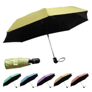 Fashion Travel Mini Pocket 19inch Rain Branded Logo Print Portable 3 Fold Fully Automatic Umbrella With Logo