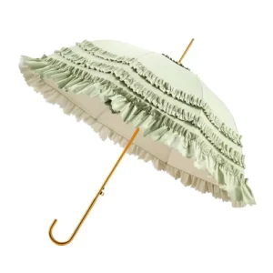 Fashionable Designed Outdoor Lady Lace Manual Open Pagoda Dome Poe Umbrellas for Sun and Rain Paraguas