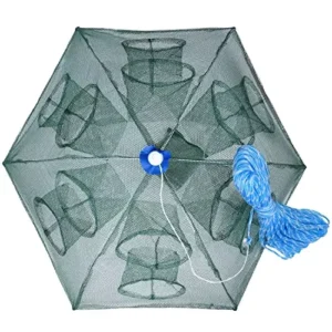 Fast Delivery 12 Holes Automatic Cast Nets Hand Rope Tackle Durable Fishing Umbrella Nets