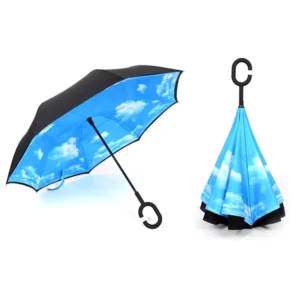 Fiberglass Frame Reversible Inversion Custom Logo Printed Reverse Umbrella