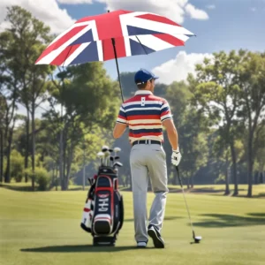 Fiberglass-Frame Union Jack Golf Umbrella
