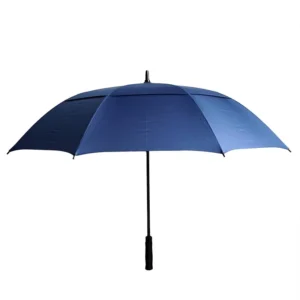 Fiberglass Straight Men’s Windproof Extra Large Custom Double Canopy Vented Black Golf Umbrella