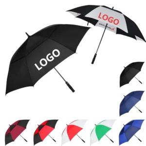 Fiberglass Windproof Custom Logo Golf Umbrella