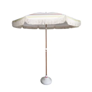 Fibreglass Beach Umbrella with Tassels