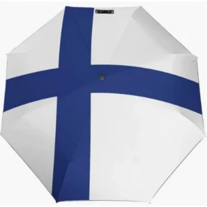 Finland Flag Pattern Fully Automatic Folding Umbrella