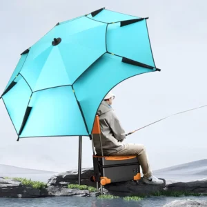 Fishing & Beach Umbrella Double-Layer Black-Coated Polyester Cloth Waterproof >3000mm Glass Fiber Reinforced Outdoor Camping