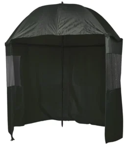Fishing Umbrella Waterproof Adjustable Height 1m to 2m Dark Green with Zip-on Sheet PVC Viewing Panels and Carry Bag