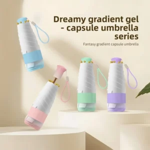Five Fold Color Coating Manual Gradient Mini Umbrella Windproof UV proof Sunshade Adult ultra Light Portable Capsule Umbrella