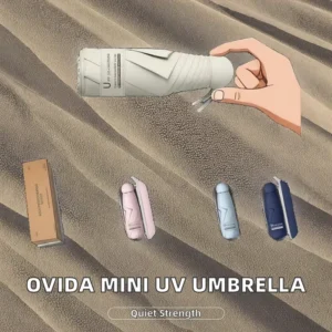 Five-folding Minimalist Travel Mini Umbrella Small Compact UV Sun Protection Lightweight Iron Tube Pocket Manual Open