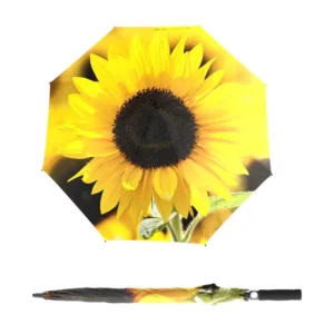 Flower Print Waterproof Automatic Open and Close Double Canopy Sun Parasol Umbrella