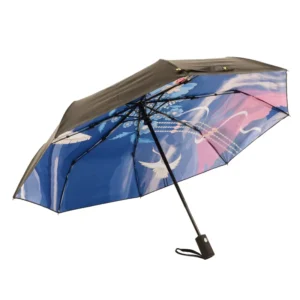 Foldable Automatic Black-Coated UV Umbrella for Adults