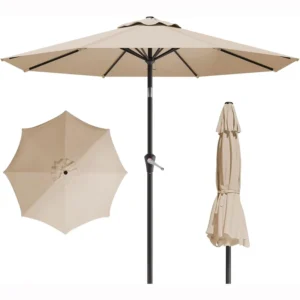 Foldable Garden Party Umbrella Sunshade Waterproof Outdoor Courtyard Parasol