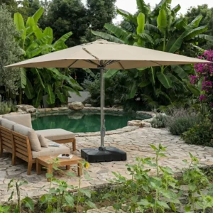 Foldable Large Garden Patio Umbrella with Heavy Duty Center Pole for Hotel & Villa Outdoor Use