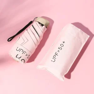 Foldable Manual Minimalist Wedding Promotional 5 Fold High Quality Mini Umbrella with Custom Design Polyester for Travel Gifts