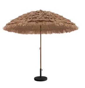 Foldable Outdoor Sun Beach Umbrella with Tassel Fringe