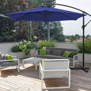 Foldable UV50+ Waterproof Outdoor Hanging Cantilever Banana Garden Parasol with Crank Lift