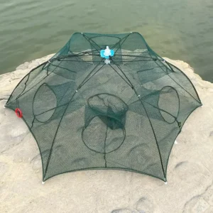 Foldable Umbrella Fishing Trap Net Portable Shrimp Cage Crab Lobster Minnow Crawfish Trap Durable Nylon
