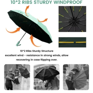 Foldable Walking Stick Umbrella with Case