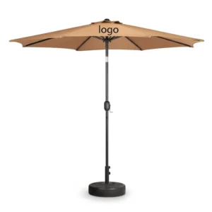 Foldable Waterproof Beach Sun Umbrella with Polyester Fabric for Patio and Garden Use
