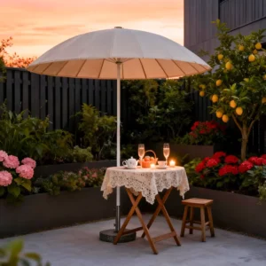 Foldable Waterproof Outdoor Patio Umbrella Center Pole for Garden Villa Beach Hotel Poolside Commercial Outdoor Furniture