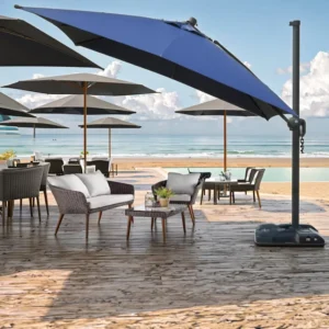 Foldable Waterproof Patio Umbrella with UV Protection and Colorful Canopy