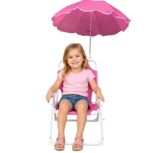Folding Kids Camping Chair with Canopy Umbrella Lightweight Portable Outdoor for Beach Hiking